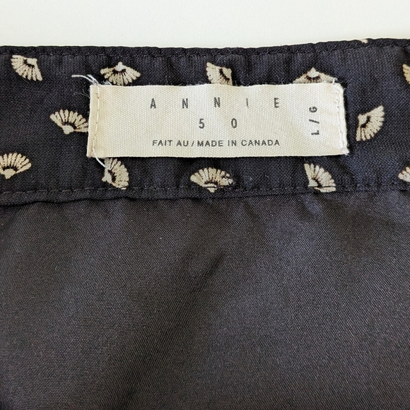 Annie 50 Black & Cream A-Line Buttoned Skirt – Size L #18 - Picture 4 of 6